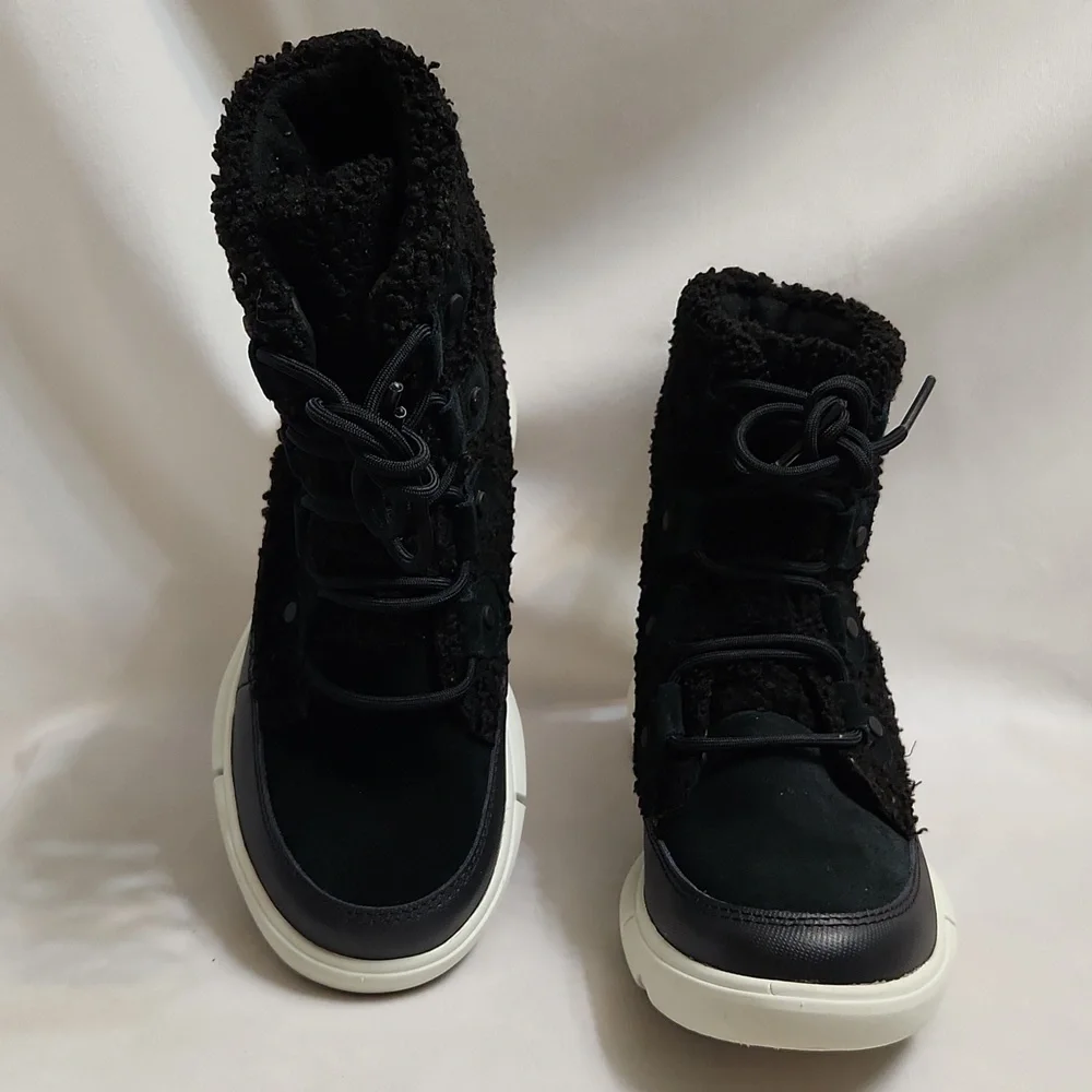 Sorel Explorer II Joan Cozy Winter Black Suede Boots (W Size 5)